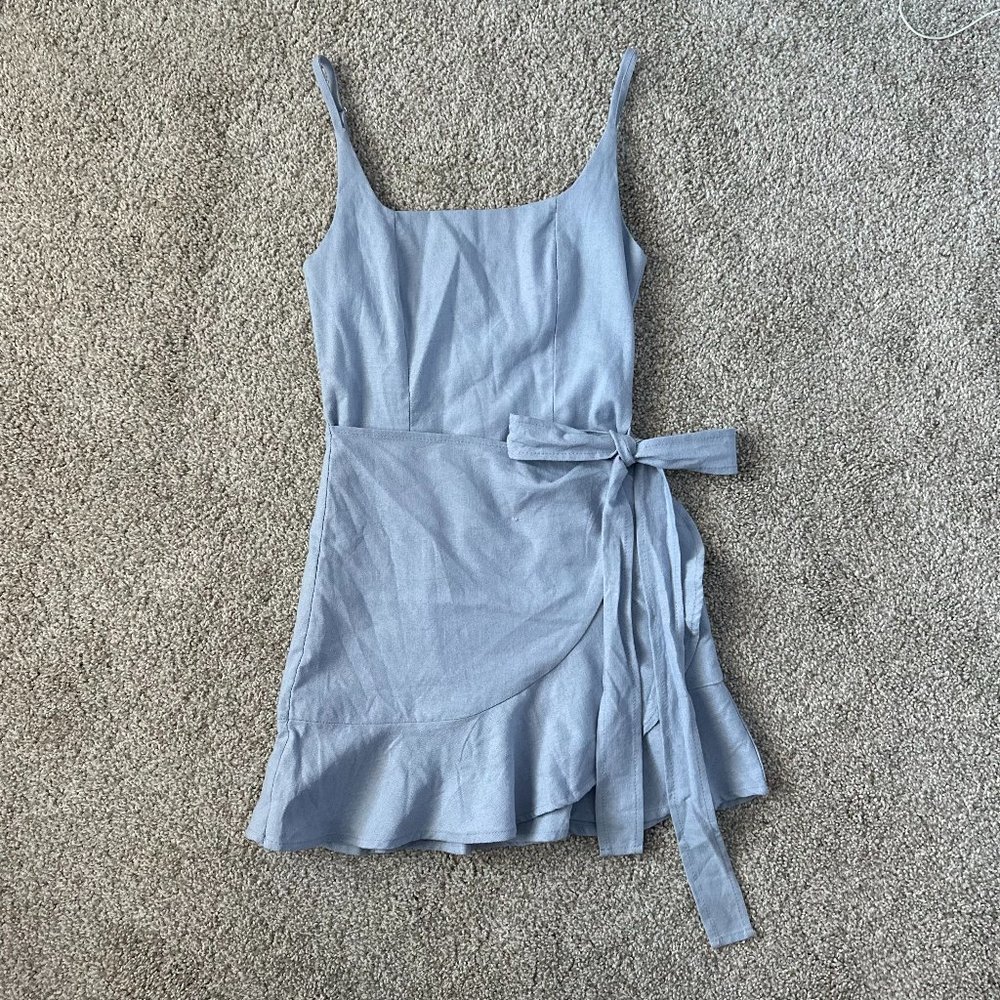 princess polly cottage hill mini dress blue 🤍 0 (flawed)